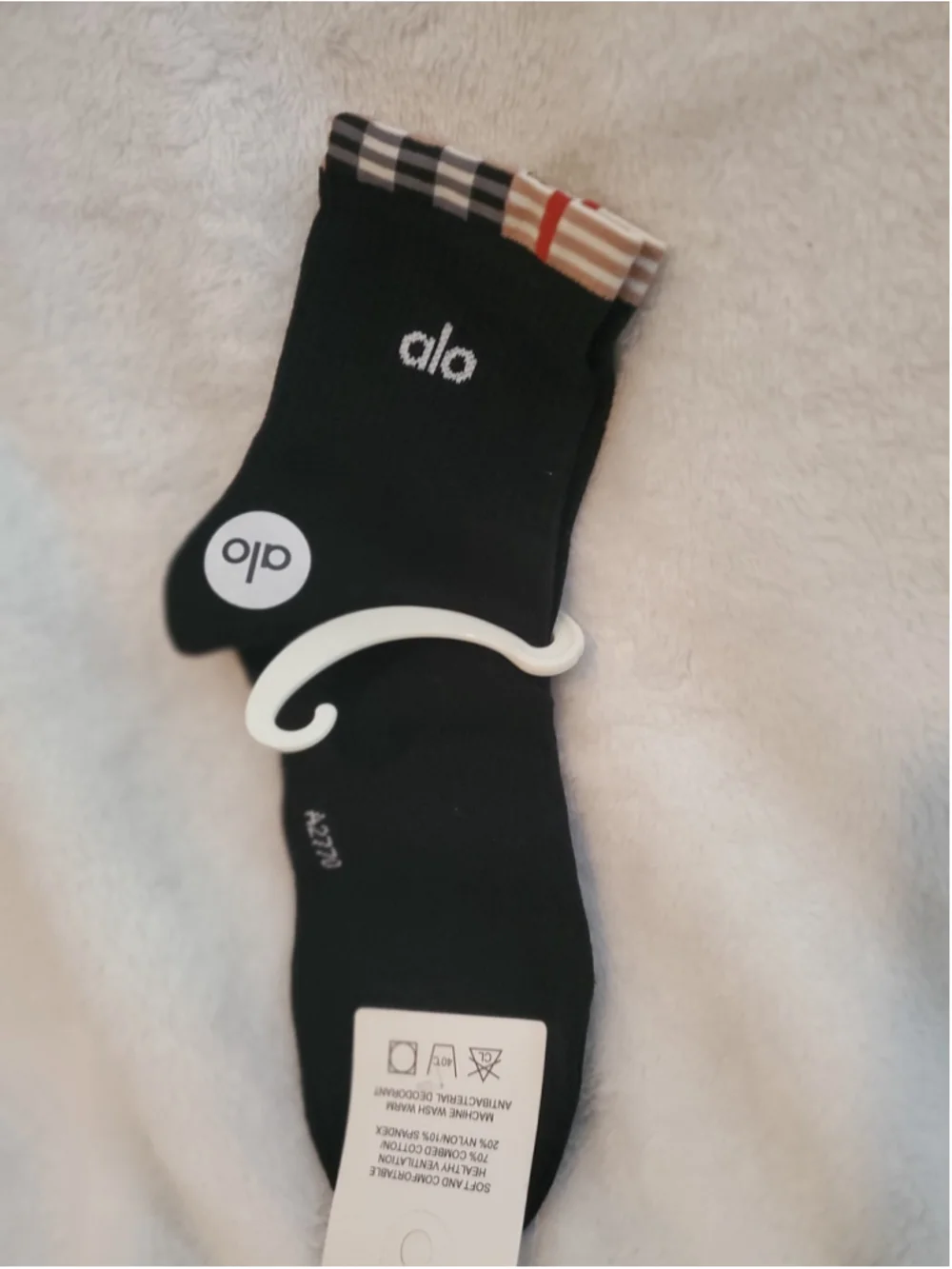 Black and Beige Alo Crew Socks women size 7-9